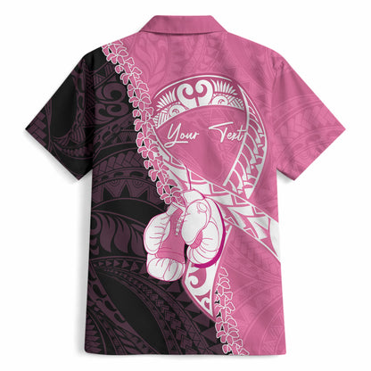 Personalised Polynesia Breast Cancer Support Hawaiian Shirt Fight With Hope Pink Ribbon Boxing Gloves