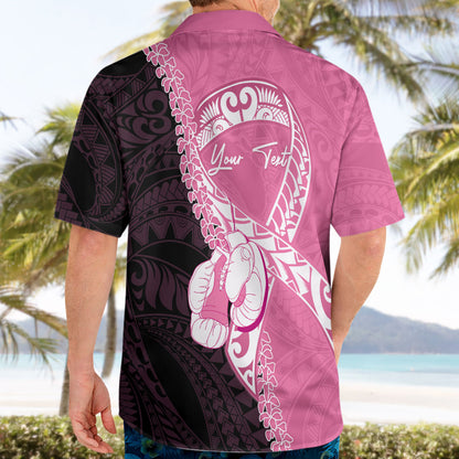 Personalised Polynesia Breast Cancer Support Hawaiian Shirt Fight With Hope Pink Ribbon Boxing Gloves