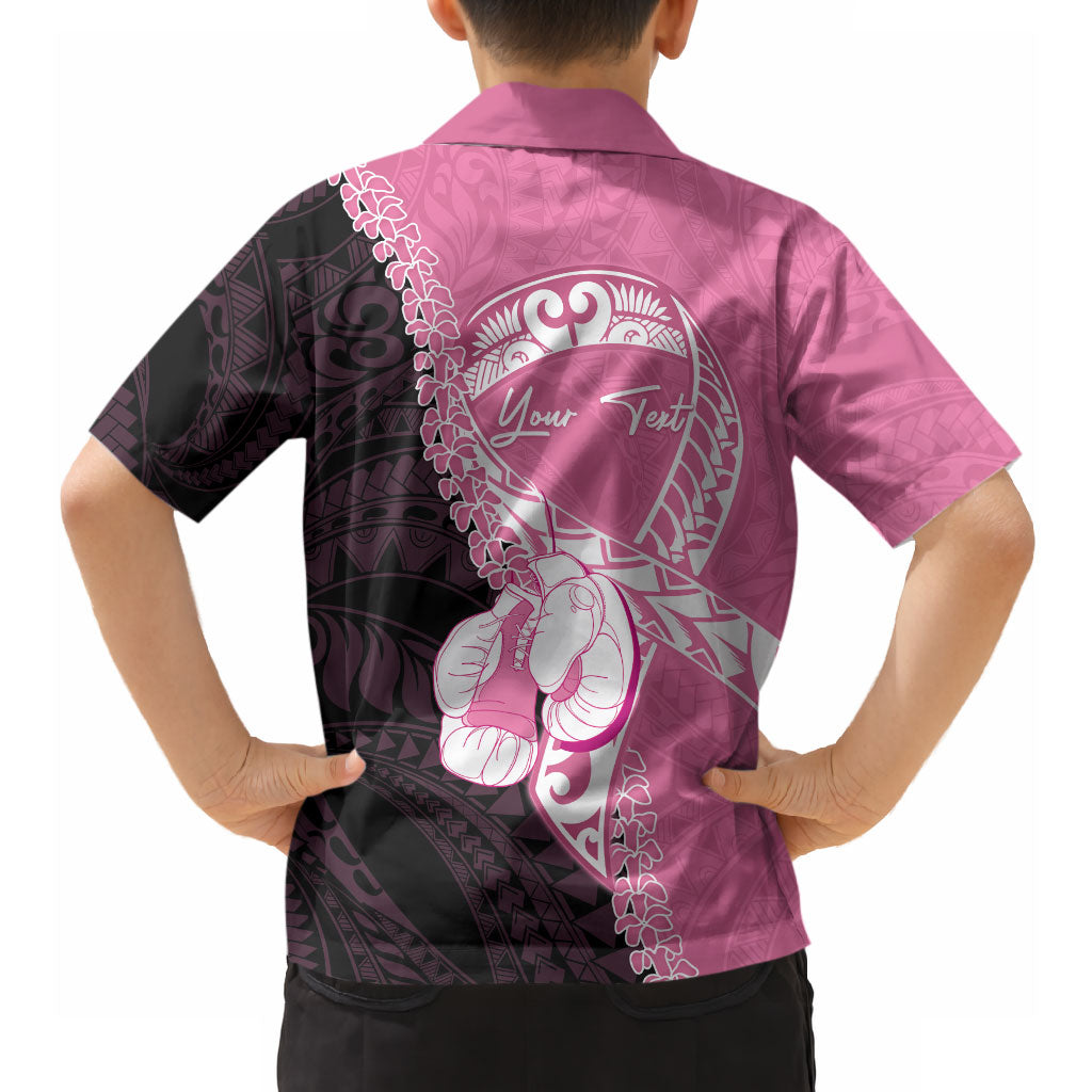 Personalised Polynesia Breast Cancer Support Hawaiian Shirt Fight With Hope Pink Ribbon Boxing Gloves