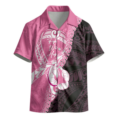 Personalised Polynesia Breast Cancer Support Kid Hawaiian Shirt Fight With Hope Pink Ribbon Boxing Gloves