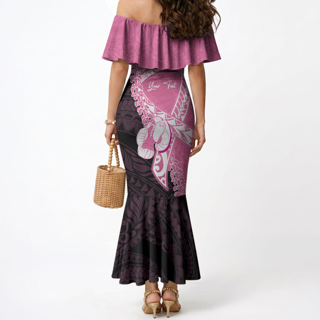 Personalised Polynesia Breast Cancer Support Mermaid Dress Fight With Hope Pink Ribbon Boxing Gloves