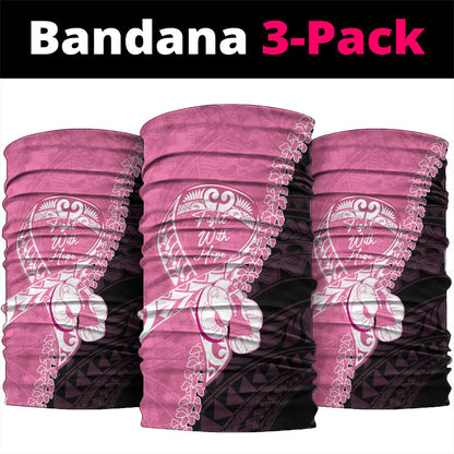 Polynesia Breast Cancer Support Neck Gaiter Fight With Hope Pink Ribbon Boxing Gloves