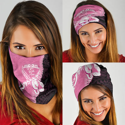 Polynesia Breast Cancer Support Neck Gaiter Fight With Hope Pink Ribbon Boxing Gloves