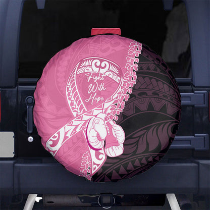 Polynesia Breast Cancer Support Spare Tire Cover Fight With Hope Pink Ribbon Boxing Gloves