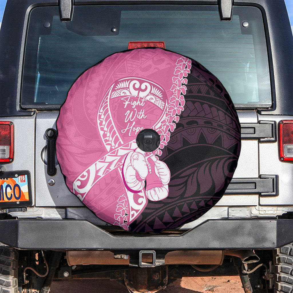 Polynesia Breast Cancer Support Spare Tire Cover Fight With Hope Pink Ribbon Boxing Gloves