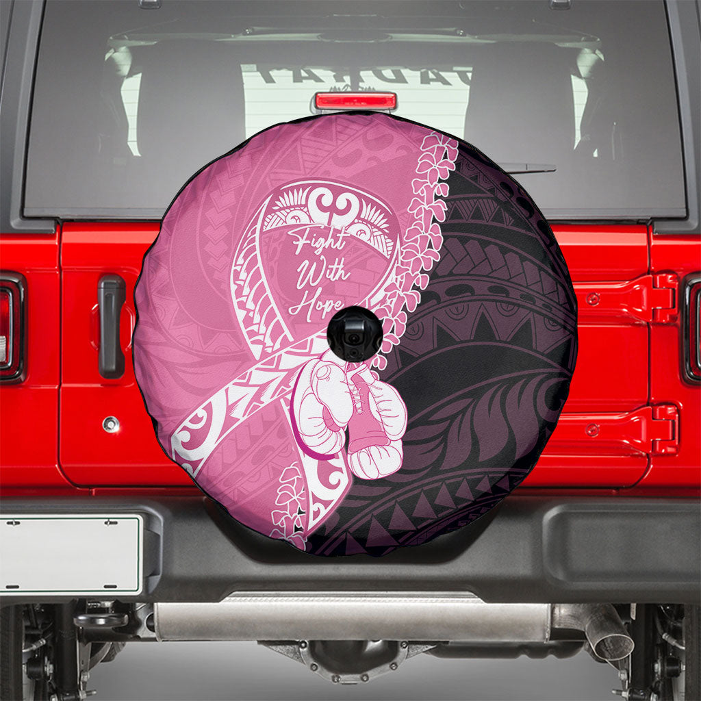 Polynesia Breast Cancer Support Spare Tire Cover Fight With Hope Pink Ribbon Boxing Gloves