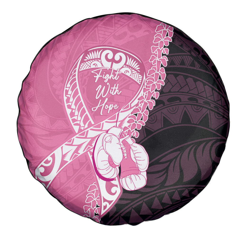 Polynesia Breast Cancer Support Spare Tire Cover Fight With Hope Pink Ribbon Boxing Gloves