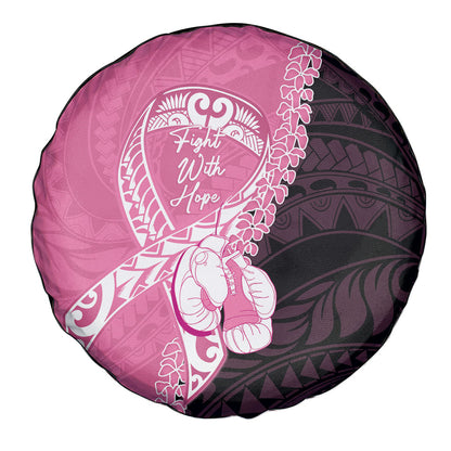 Polynesia Breast Cancer Support Spare Tire Cover Fight With Hope Pink Ribbon Boxing Gloves