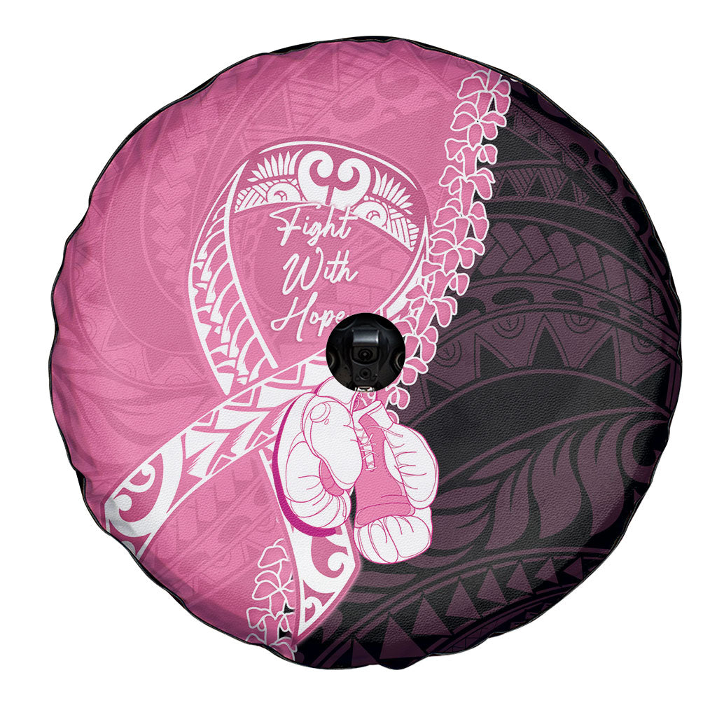 Polynesia Breast Cancer Support Spare Tire Cover Fight With Hope Pink Ribbon Boxing Gloves
