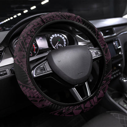 Polynesia Breast Cancer Support Steering Wheel Cover Fight With Hope Pink Ribbon Boxing Gloves