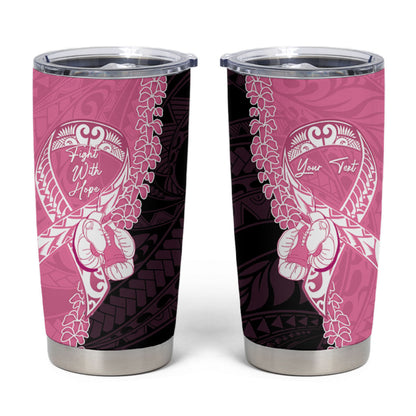 Personalised Polynesia Breast Cancer Support Tumbler Cup Fight With Hope Pink Ribbon Boxing Gloves