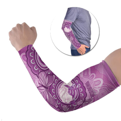 Australia Lupus Support Month Personalised Arm Sleeves Warrior Purple Ribbon Butterflies Indigenous Art