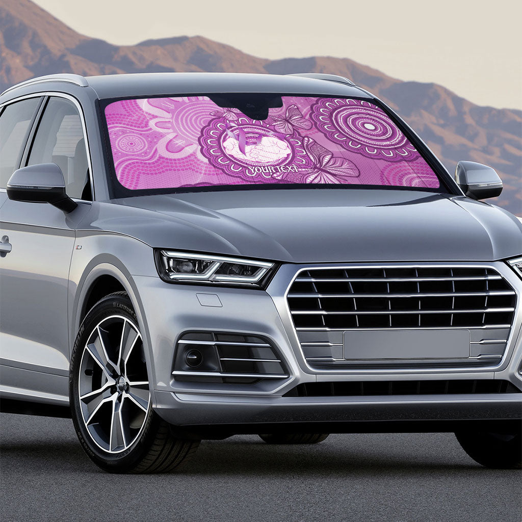 Australia Lupus Support Month Personalised Auto Sun Shade Warrior Purple Ribbon Butterflies Indigenous Art
