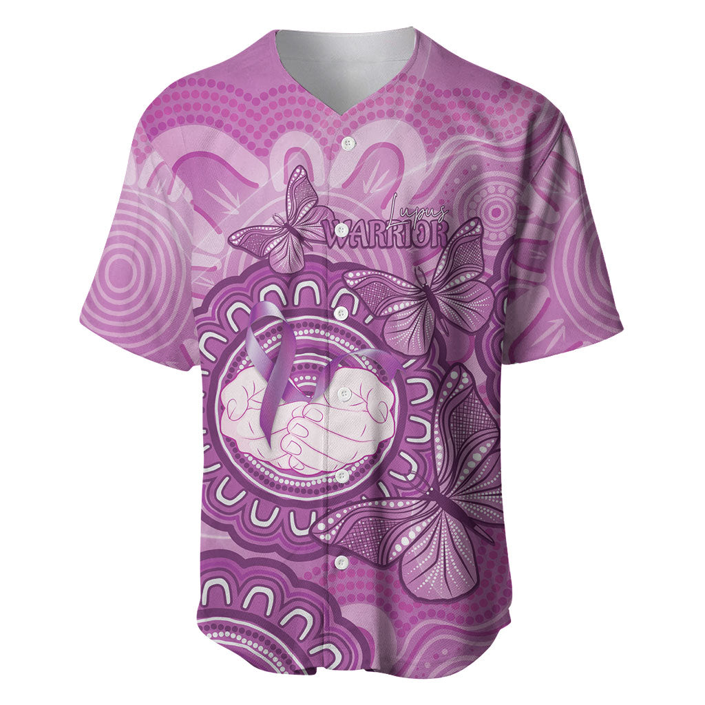 Australia Lupus Support Month Personalised Baseball Jersey Warrior Purple Ribbon Butterflies Indigenous Art