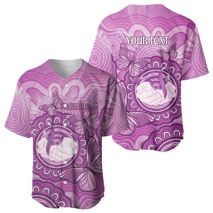 Australia Lupus Support Month Personalised Baseball Jersey Warrior Purple Ribbon Butterflies Indigenous Art