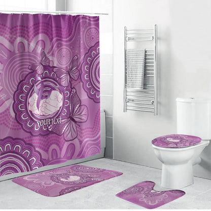 Australia Lupus Support Month Personalised Bathroom Set Warrior Purple Ribbon Butterflies Indigenous Art
