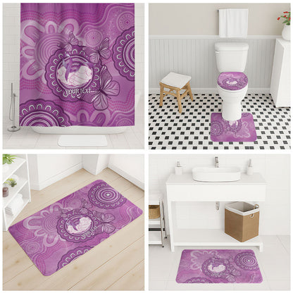 Australia Lupus Support Month Personalised Bathroom Set Warrior Purple Ribbon Butterflies Indigenous Art