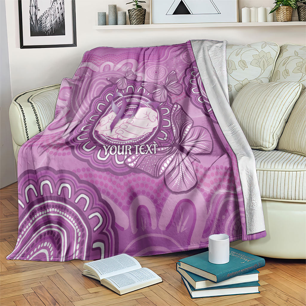 Australia Lupus Support Month Personalised Blanket Warrior Purple Ribbon Butterflies Indigenous Art