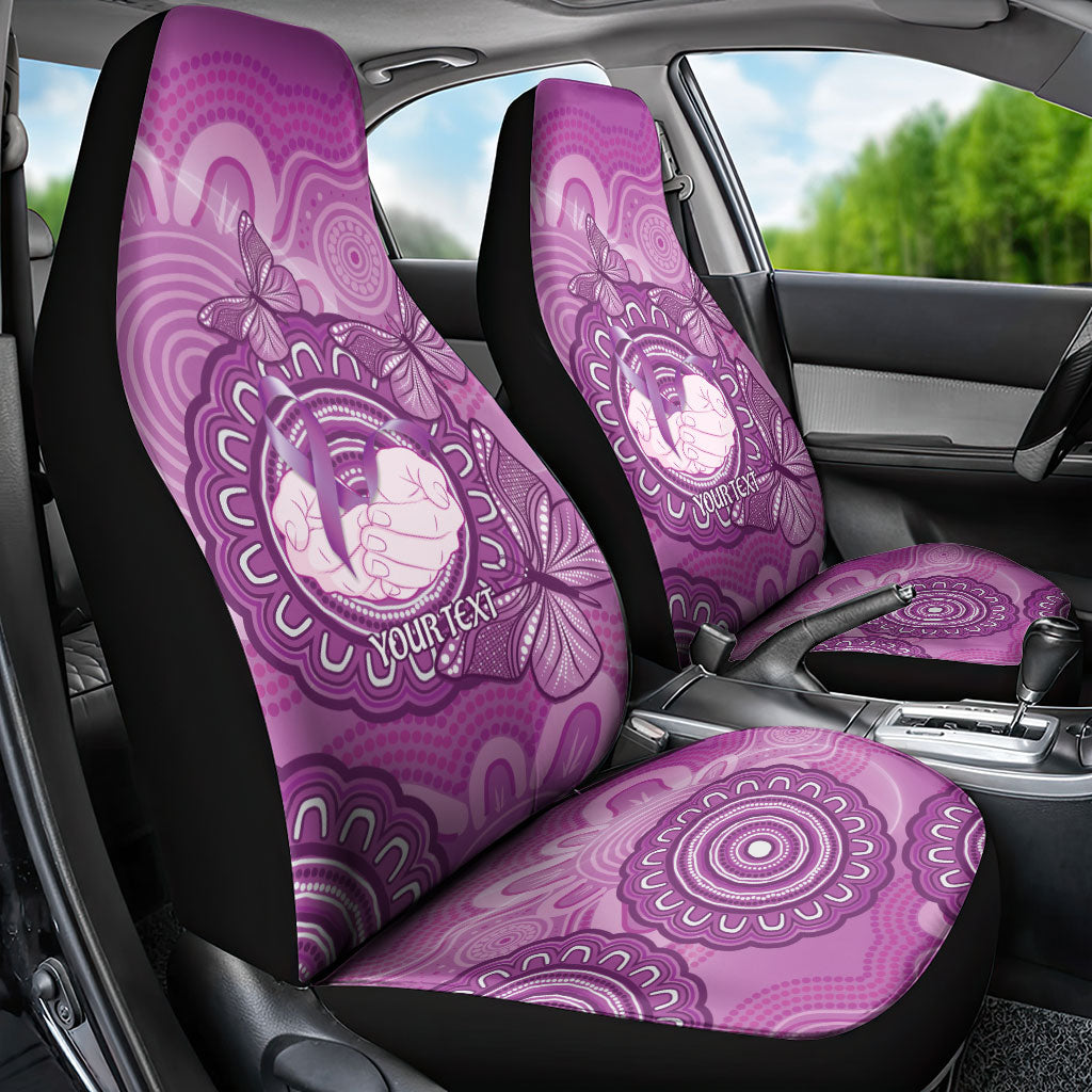 Australia Lupus Support Month Personalised Car Seat Cover Warrior Purple Ribbon Butterflies Indigenous Art
