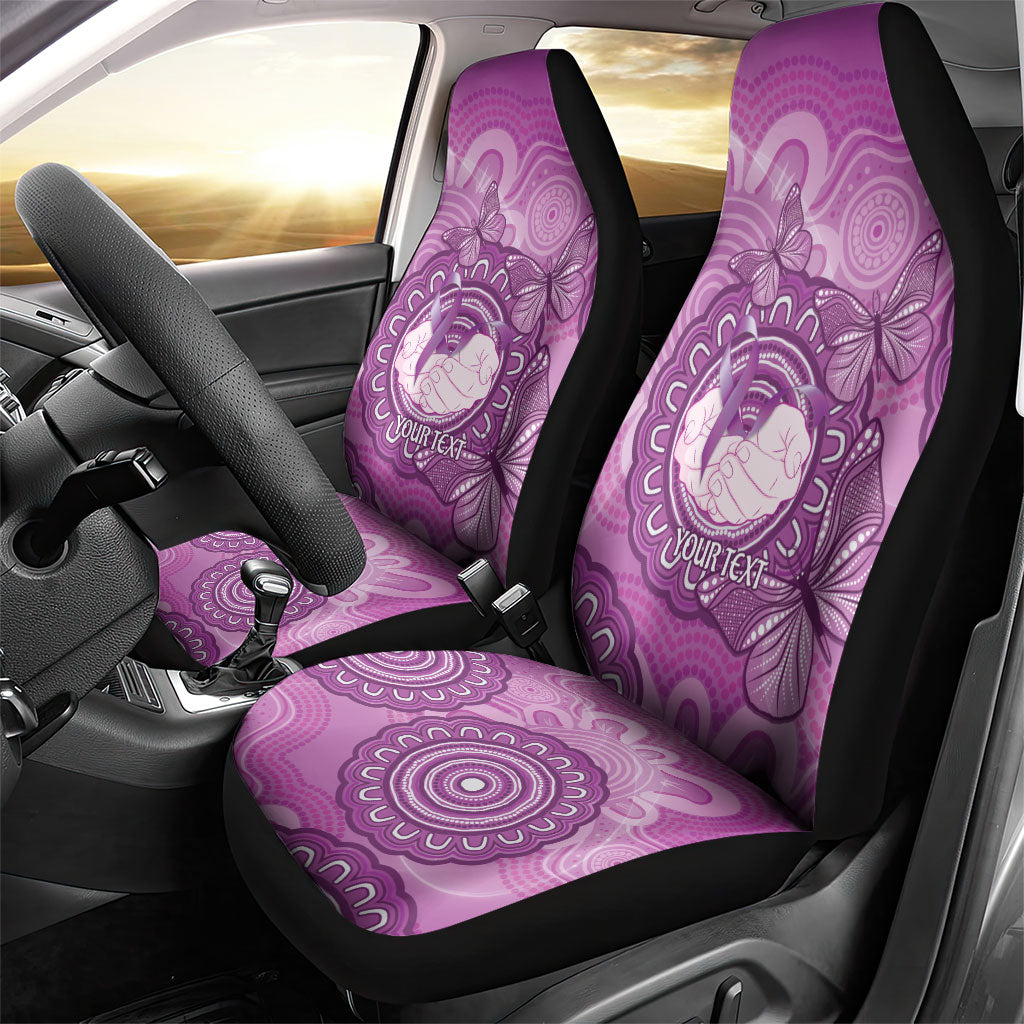 Australia Lupus Support Month Personalised Car Seat Cover Warrior Purple Ribbon Butterflies Indigenous Art