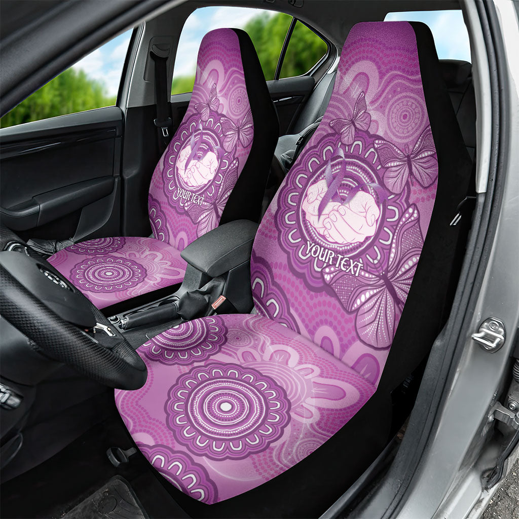 Australia Lupus Support Month Personalised Car Seat Cover Warrior Purple Ribbon Butterflies Indigenous Art