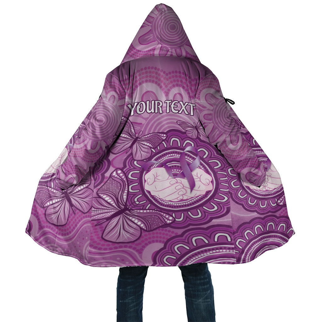 Australia Lupus Support Month Personalised Cloak Warrior Purple Ribbon Butterflies Indigenous Art