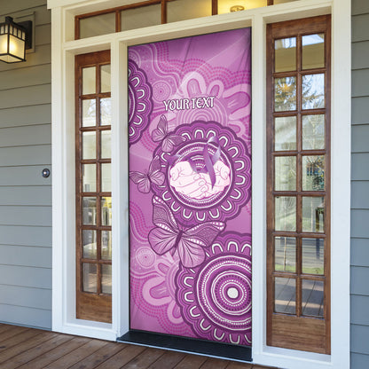 Australia Lupus Support Month Personalised Door Cover Warrior Purple Ribbon Butterflies Indigenous Art