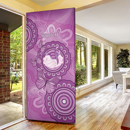 Australia Lupus Support Month Personalised Door Cover Warrior Purple Ribbon Butterflies Indigenous Art