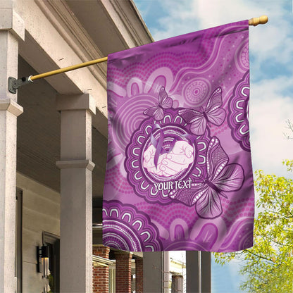 Australia Lupus Support Month Personalised Garden Flag Warrior Purple Ribbon Butterflies Indigenous Art