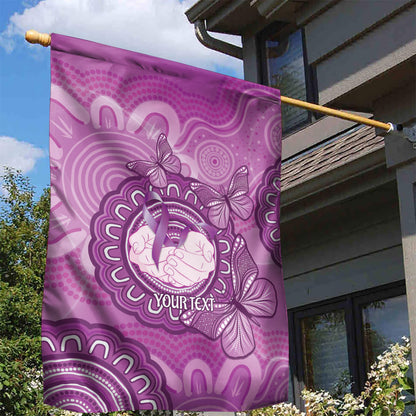 Australia Lupus Support Month Personalised Garden Flag Warrior Purple Ribbon Butterflies Indigenous Art