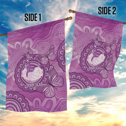Australia Lupus Support Month Personalised Garden Flag Warrior Purple Ribbon Butterflies Indigenous Art