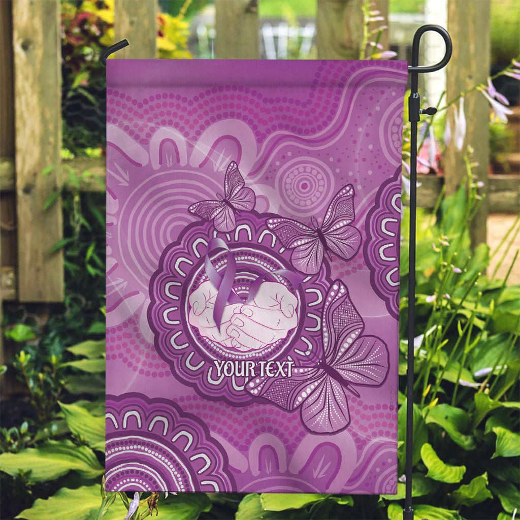 Australia Lupus Support Month Personalised Garden Flag Warrior Purple Ribbon Butterflies Indigenous Art