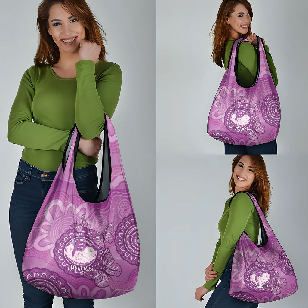 Australia Lupus Support Month Personalised Grocery Bag Warrior Purple Ribbon Butterflies Indigenous Art