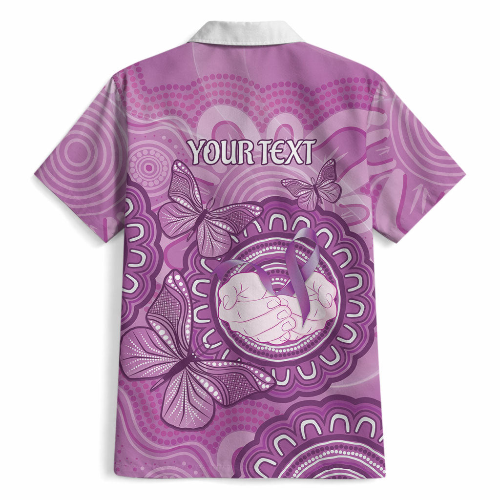 Australia Lupus Support Month Personalised Hawaiian Shirt Warrior Purple Ribbon Butterflies Indigenous Art