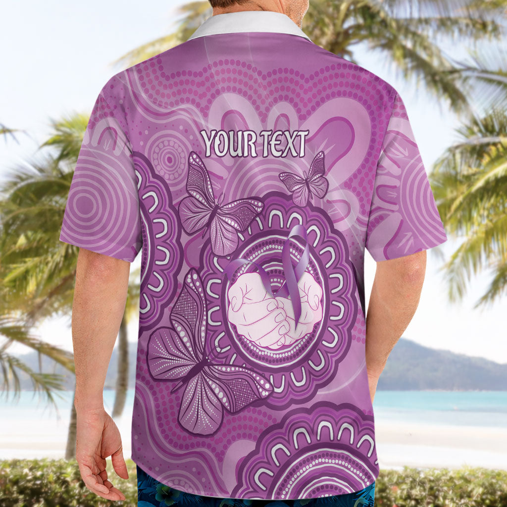 Australia Lupus Support Month Personalised Hawaiian Shirt Warrior Purple Ribbon Butterflies Indigenous Art