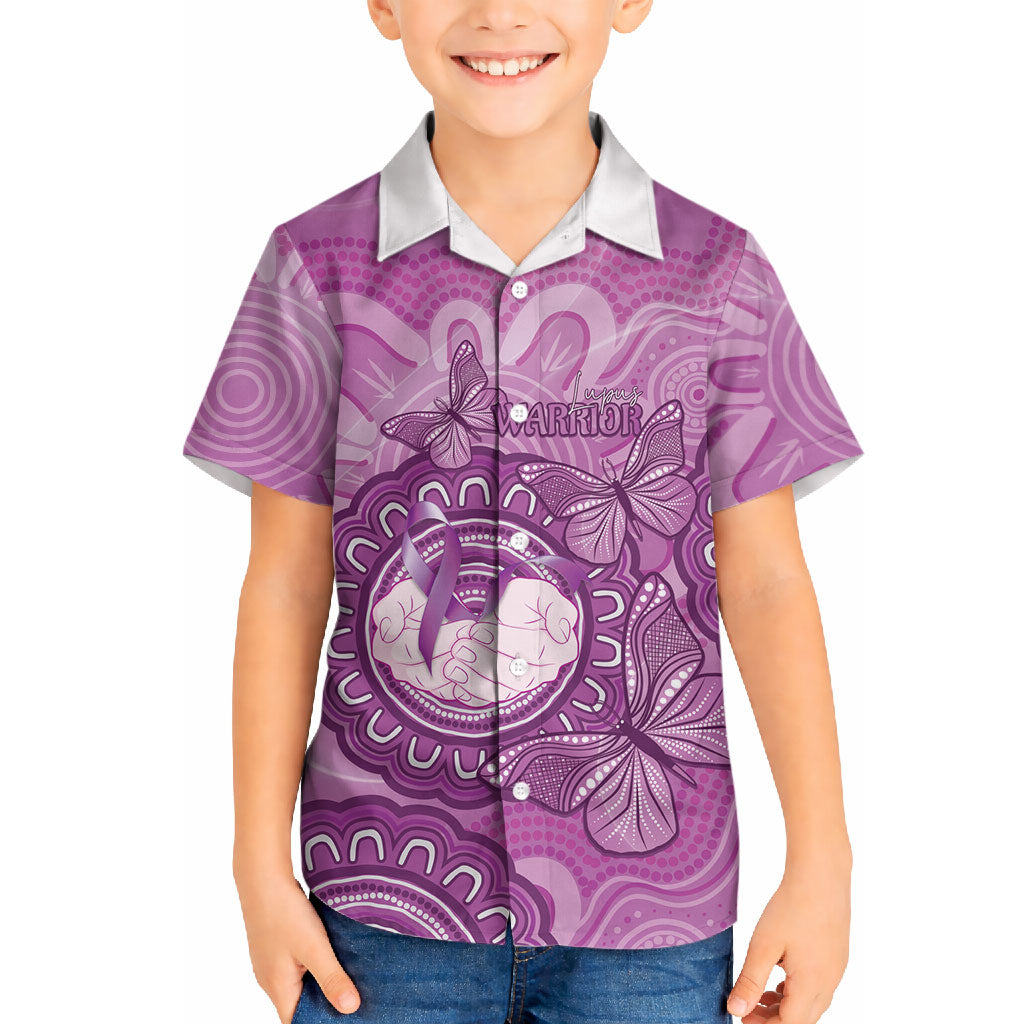 Australia Lupus Support Month Personalised Hawaiian Shirt Warrior Purple Ribbon Butterflies Indigenous Art