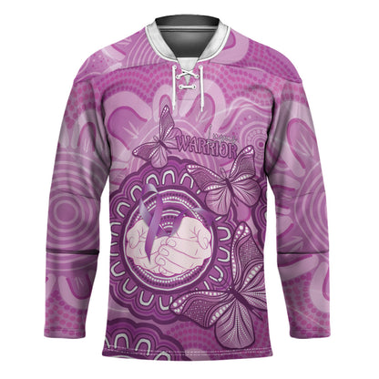 Australia Lupus Support Month Personalised Hockey Jersey Warrior Purple Ribbon Butterflies Indigenous Art
