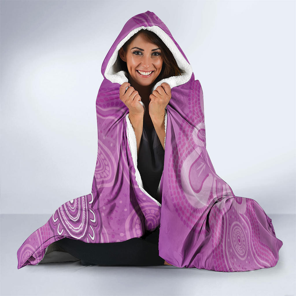 Australia Lupus Support Month Personalised Hooded Blanket Warrior Purple Ribbon Butterflies Indigenous Art