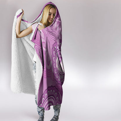 Australia Lupus Support Month Personalised Hooded Blanket Warrior Purple Ribbon Butterflies Indigenous Art