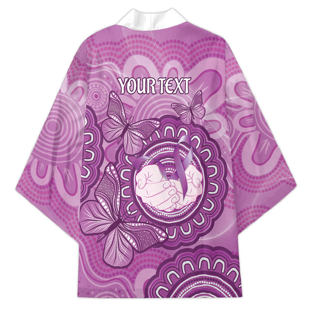 Australia Lupus Support Month Personalised Kimono Warrior Purple Ribbon Butterflies Indigenous Art