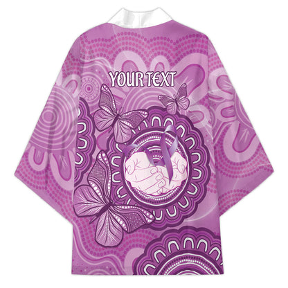 Australia Lupus Support Month Personalised Kimono Warrior Purple Ribbon Butterflies Indigenous Art