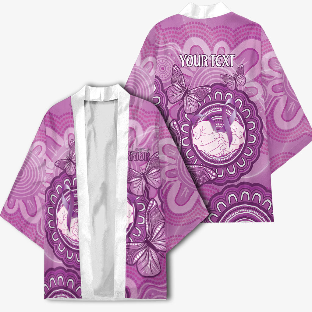 Australia Lupus Support Month Personalised Kimono Warrior Purple Ribbon Butterflies Indigenous Art