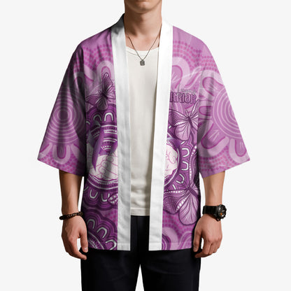 Australia Lupus Support Month Personalised Kimono Warrior Purple Ribbon Butterflies Indigenous Art