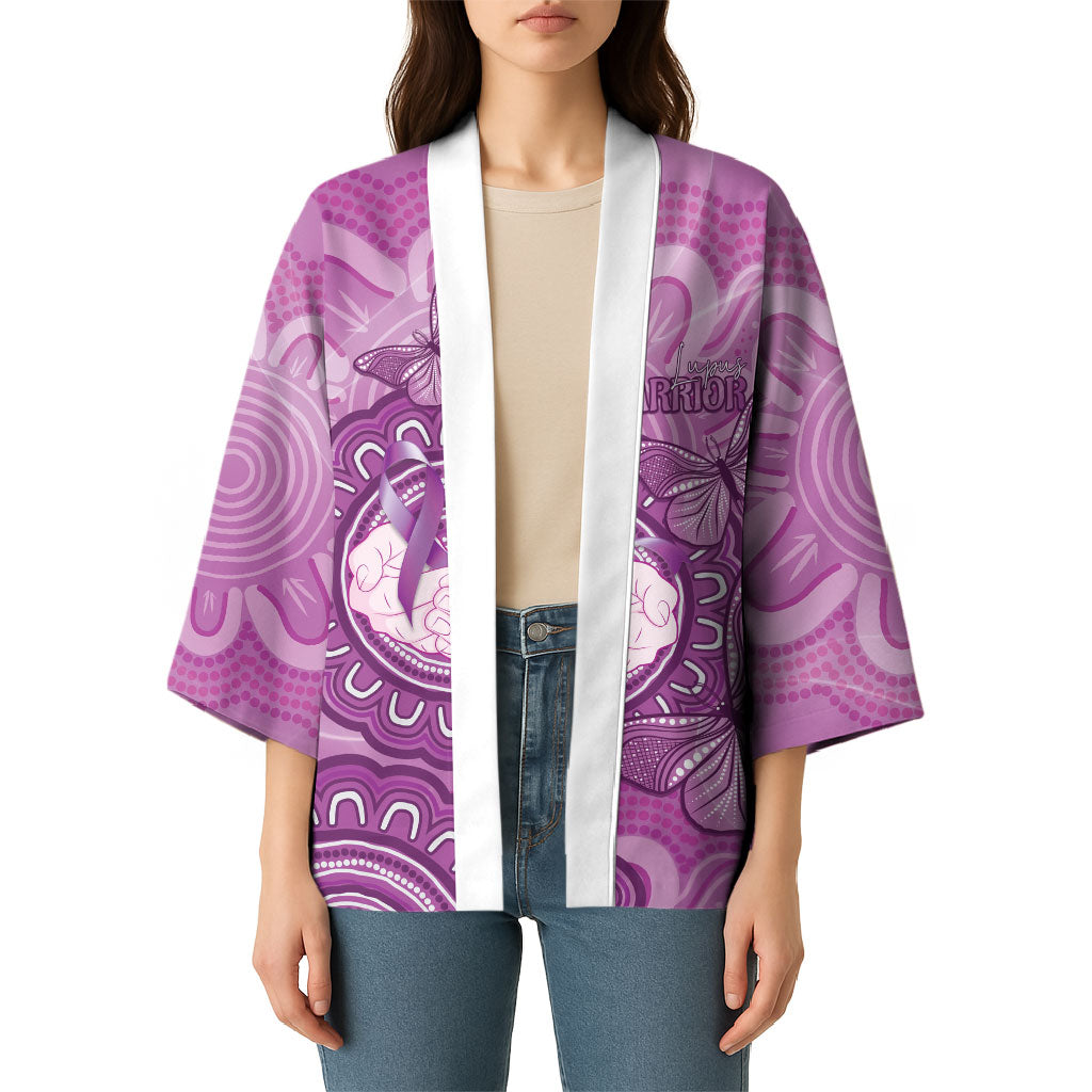 Australia Lupus Support Month Personalised Kimono Warrior Purple Ribbon Butterflies Indigenous Art
