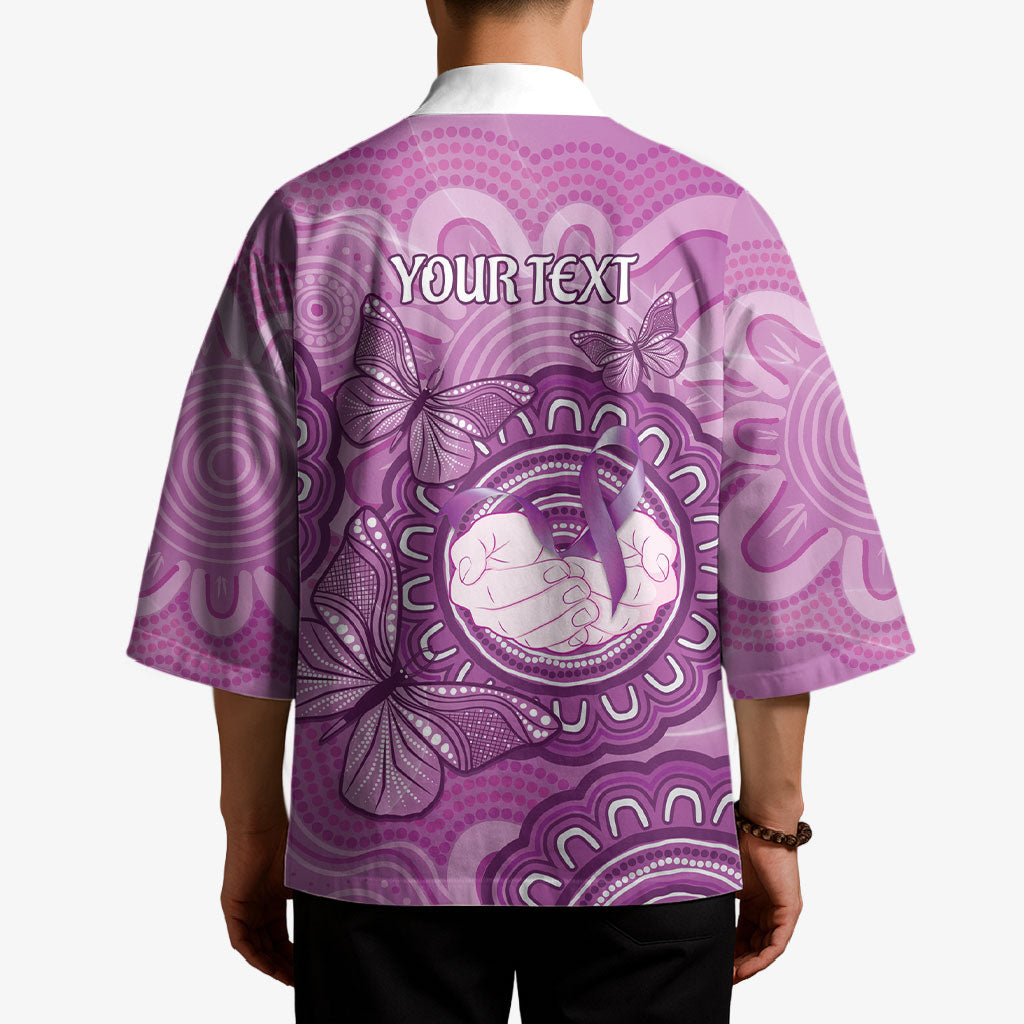 Australia Lupus Support Month Personalised Kimono Warrior Purple Ribbon Butterflies Indigenous Art