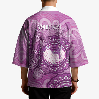 Australia Lupus Support Month Personalised Kimono Warrior Purple Ribbon Butterflies Indigenous Art