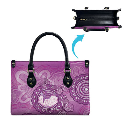 Australia Lupus Support Month Personalised Leather Bag Warrior Purple Ribbon Butterflies Indigenous Art