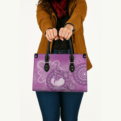 Australia Lupus Support Month Personalised Leather Bag Warrior Purple Ribbon Butterflies Indigenous Art