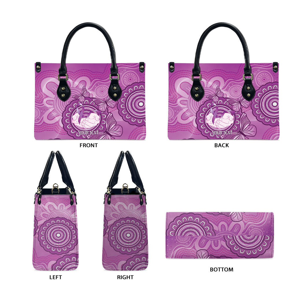 Australia Lupus Support Month Personalised Leather Bag Warrior Purple Ribbon Butterflies Indigenous Art