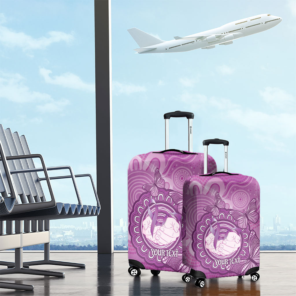 Australia Lupus Support Month Personalised Luggage Cover Warrior Purple Ribbon Butterflies Indigenous Art